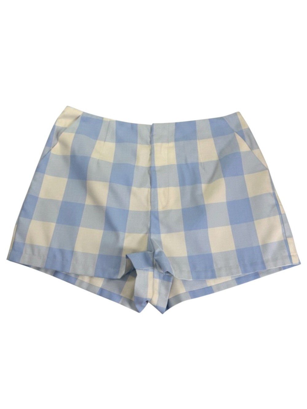 Avec Les Filles Blue Gingham Plaid Tailored Shorts Size Varied Lined | NWT